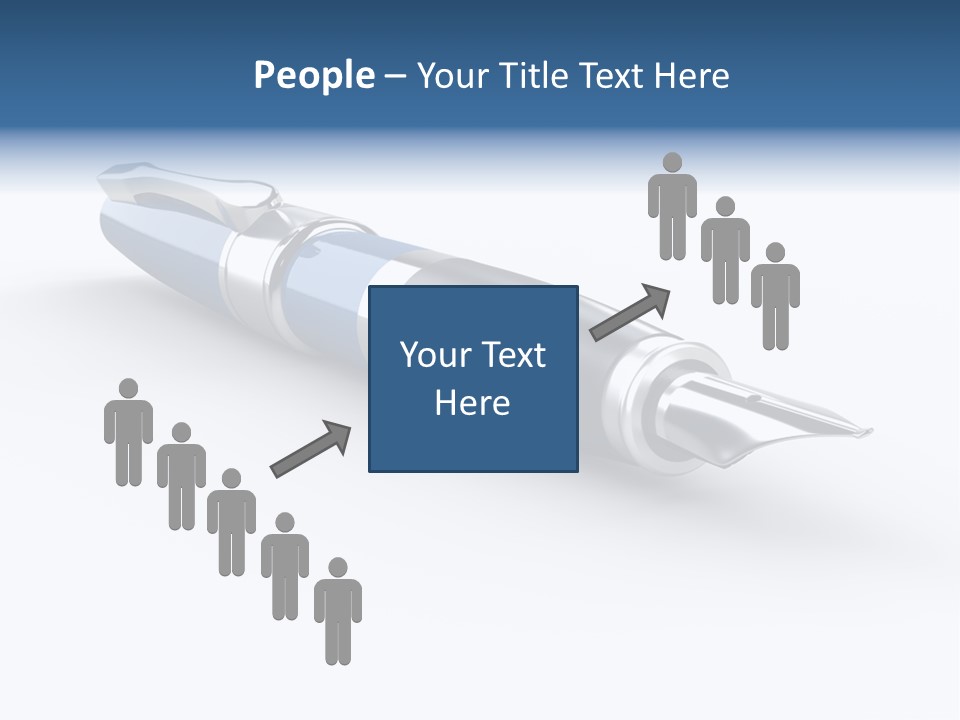 A Blue And Black Pen On A White Background PowerPoint Template