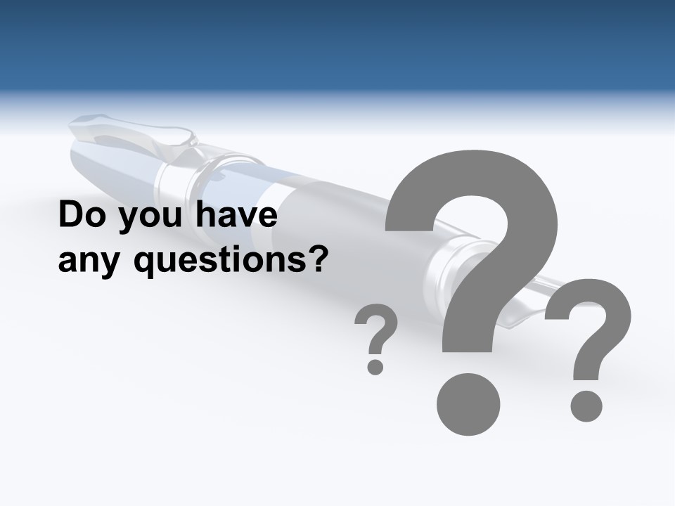 A Blue And Black Pen On A White Background PowerPoint Template