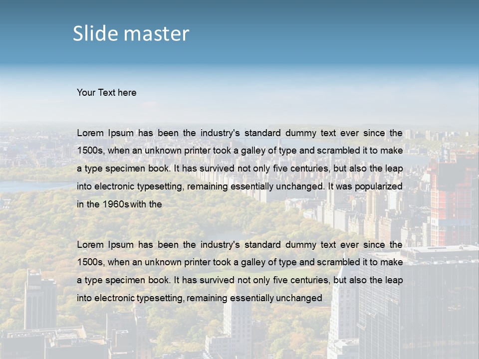 An Aerial View Of A City With Lots Of Trees PowerPoint Template