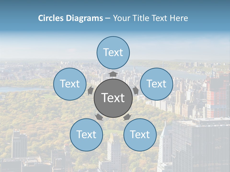 An Aerial View Of A City With Lots Of Trees PowerPoint Template