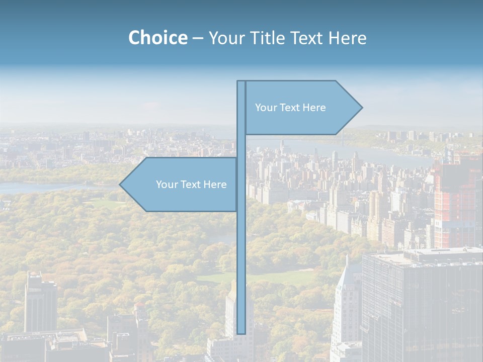 An Aerial View Of A City With Lots Of Trees PowerPoint Template