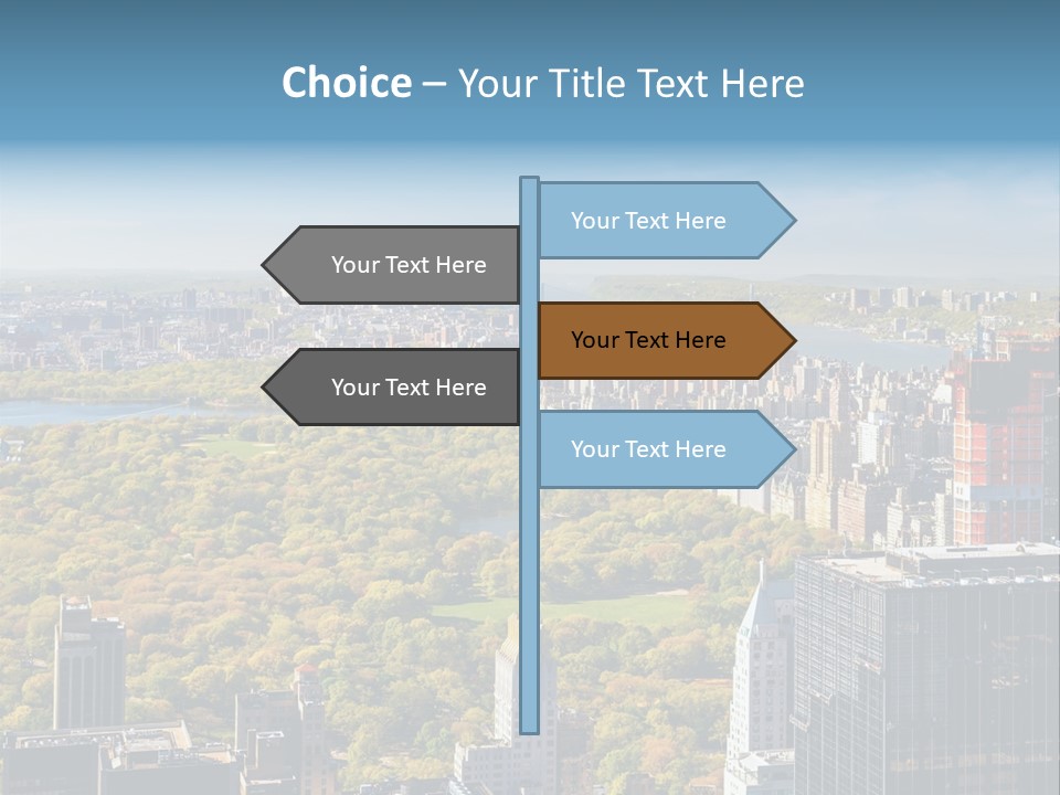 An Aerial View Of A City With Lots Of Trees PowerPoint Template