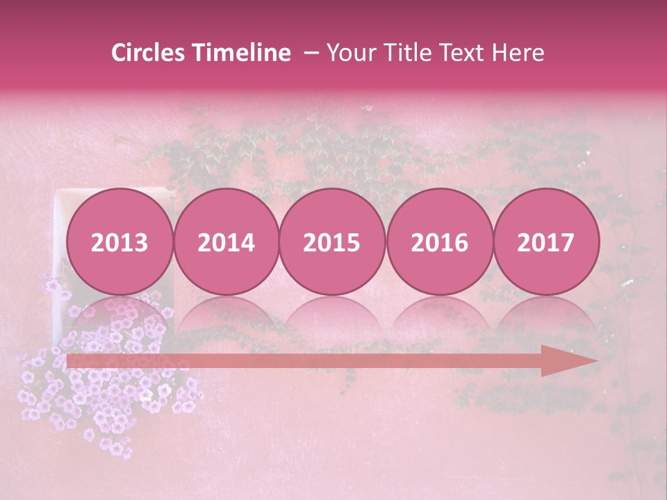 A Pink Wall With A Window And Vines On It PowerPoint Template