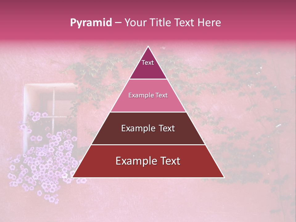 A Pink Wall With A Window And Vines On It PowerPoint Template