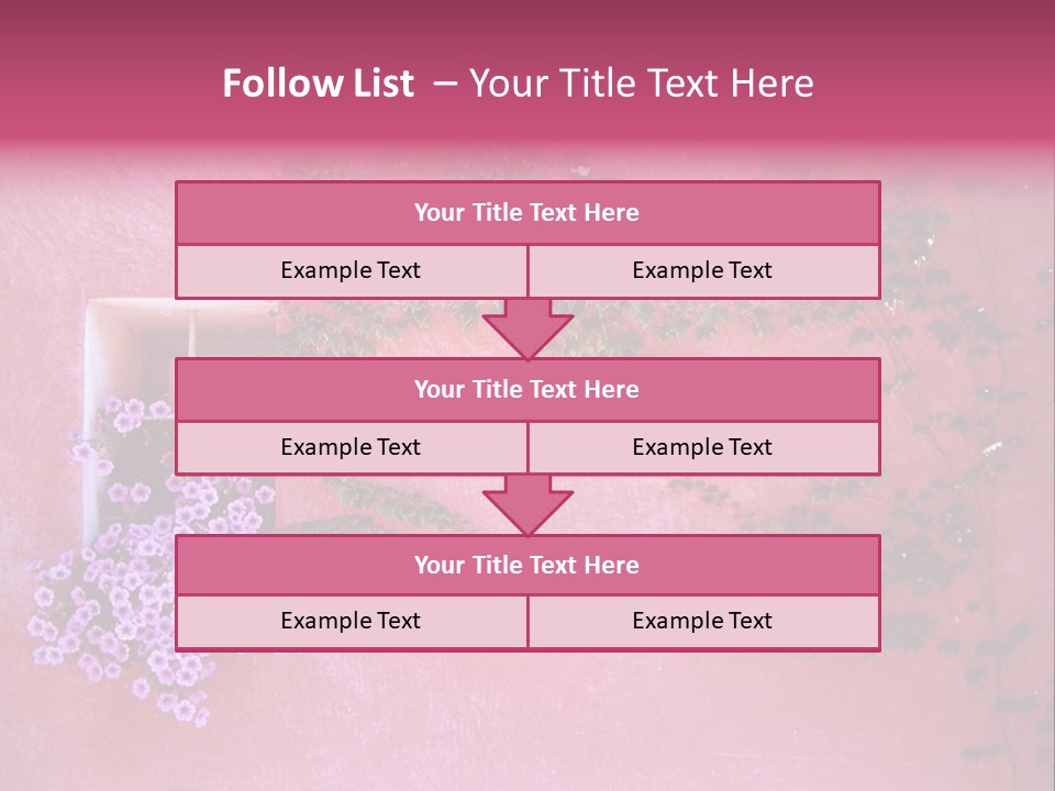 A Pink Wall With A Window And Vines On It PowerPoint Template