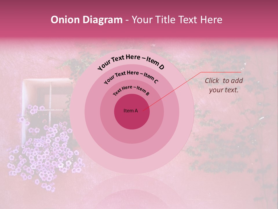 A Pink Wall With A Window And Vines On It PowerPoint Template