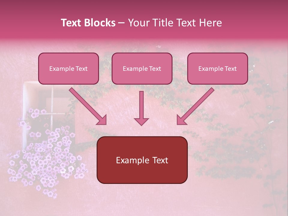 A Pink Wall With A Window And Vines On It PowerPoint Template