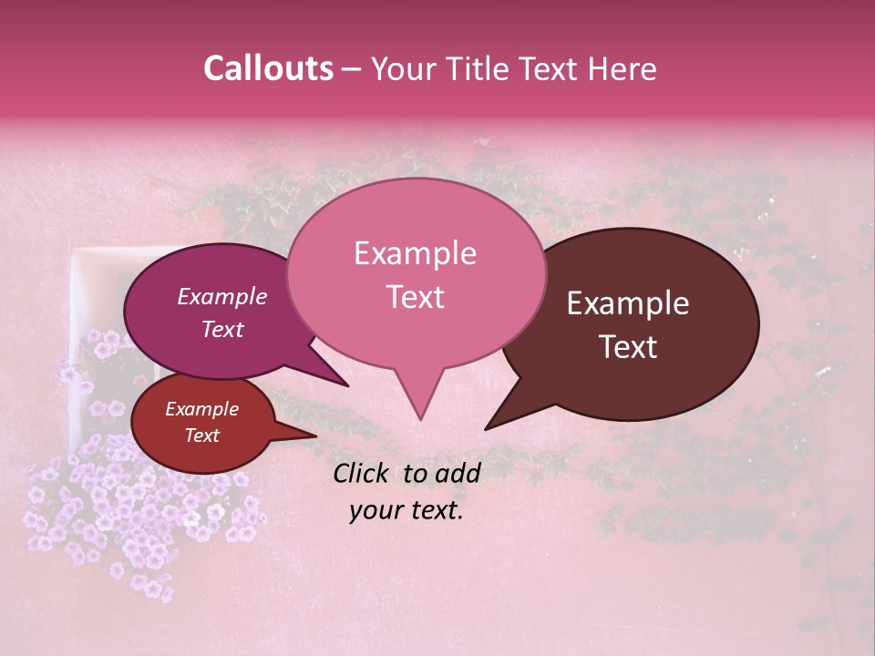 A Pink Wall With A Window And Vines On It PowerPoint Template