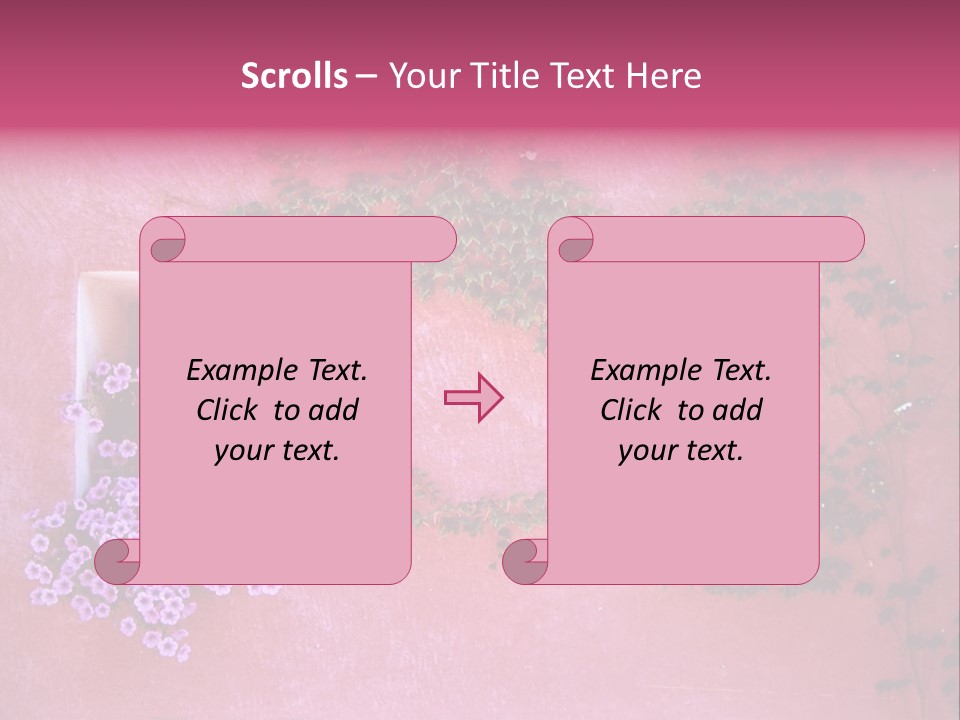 A Pink Wall With A Window And Vines On It PowerPoint Template