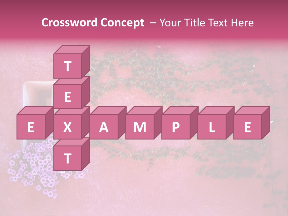A Pink Wall With A Window And Vines On It PowerPoint Template