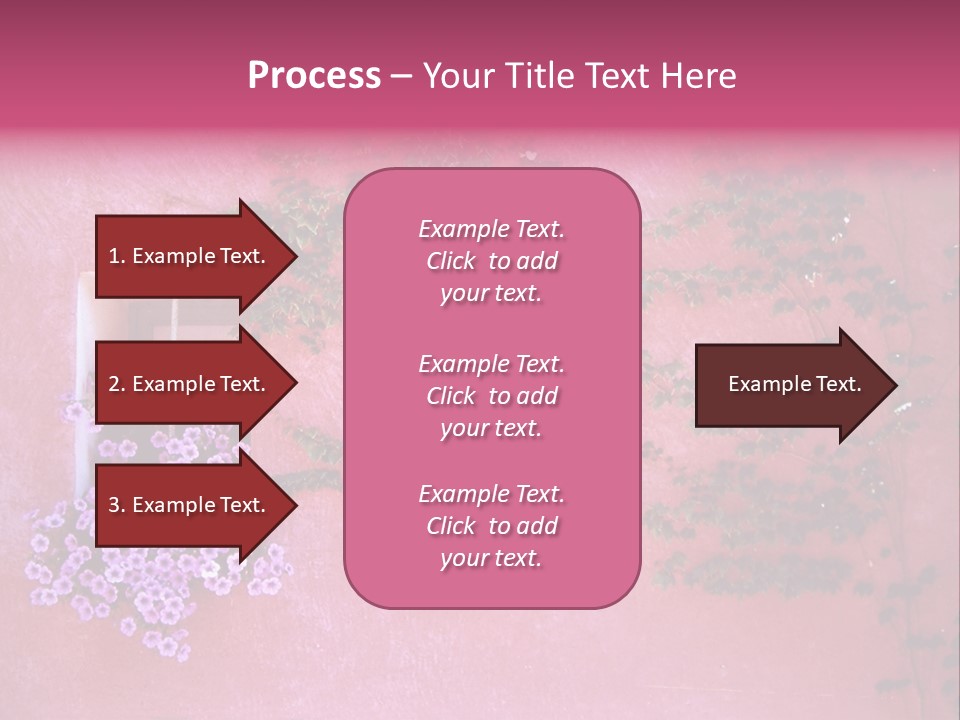 A Pink Wall With A Window And Vines On It PowerPoint Template
