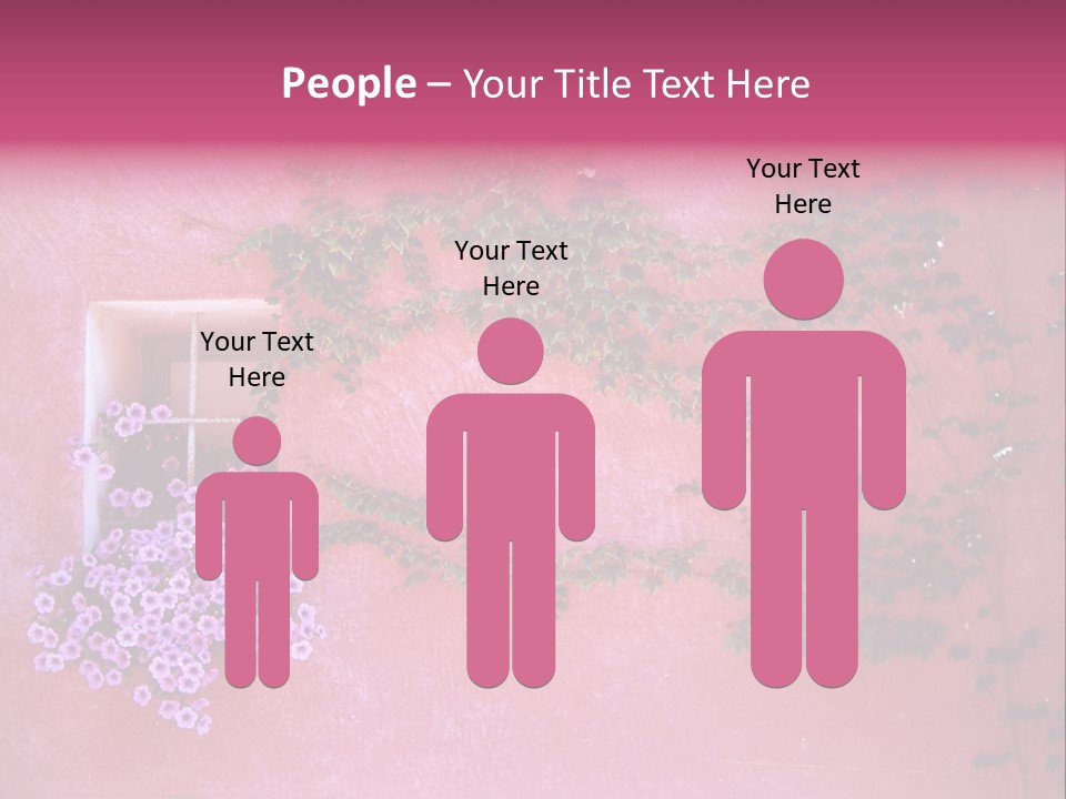 A Pink Wall With A Window And Vines On It PowerPoint Template