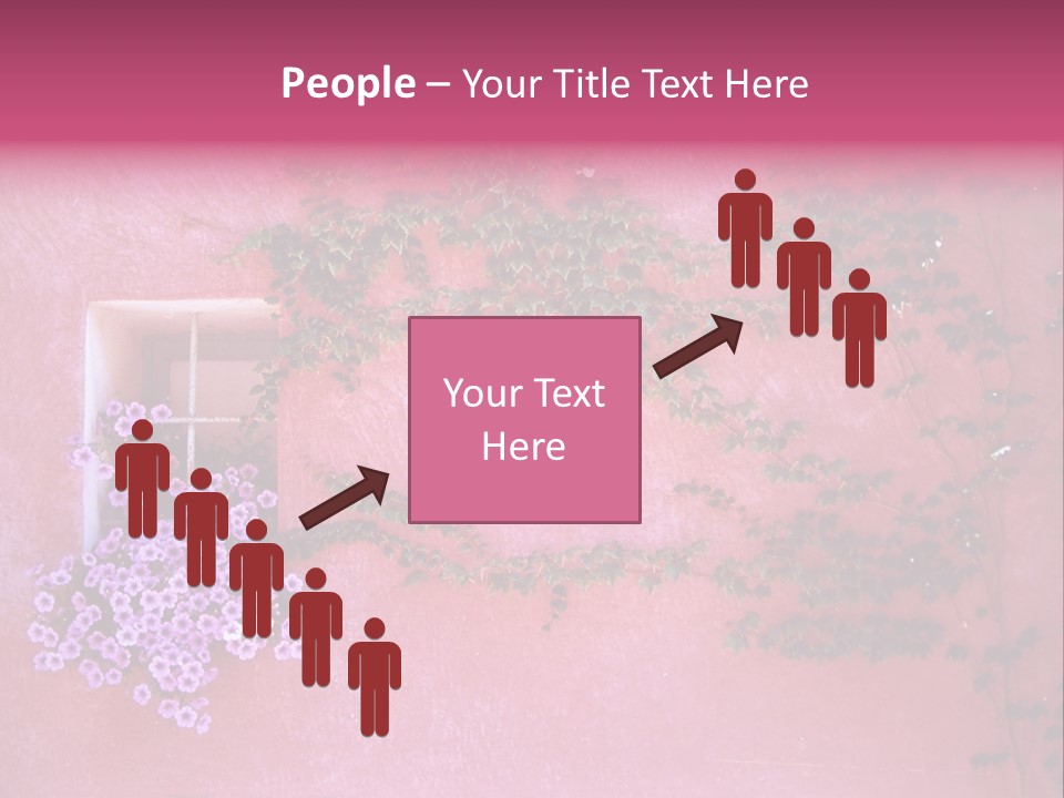 A Pink Wall With A Window And Vines On It PowerPoint Template