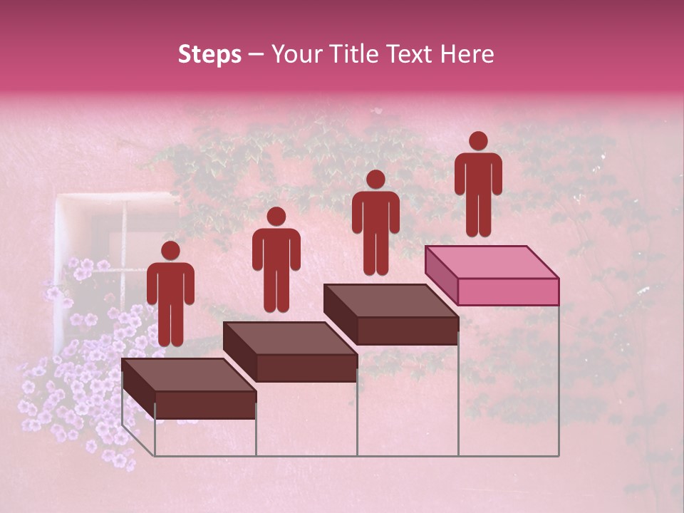 A Pink Wall With A Window And Vines On It PowerPoint Template