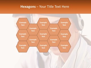 A Woman Wearing A Headset With A Man In The Background PowerPoint Template
