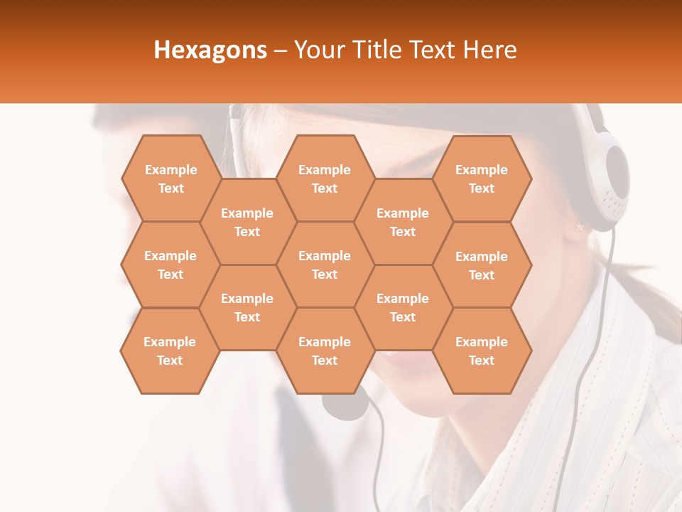 A Woman Wearing A Headset With A Man In The Background PowerPoint Template