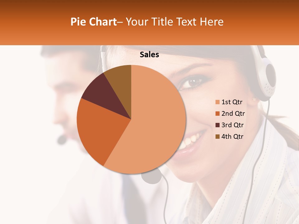 A Woman Wearing A Headset With A Man In The Background PowerPoint Template