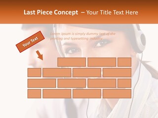 A Woman Wearing A Headset With A Man In The Background PowerPoint Template