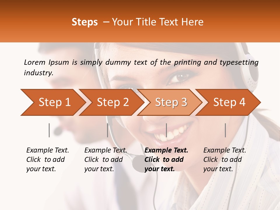 A Woman Wearing A Headset With A Man In The Background PowerPoint Template