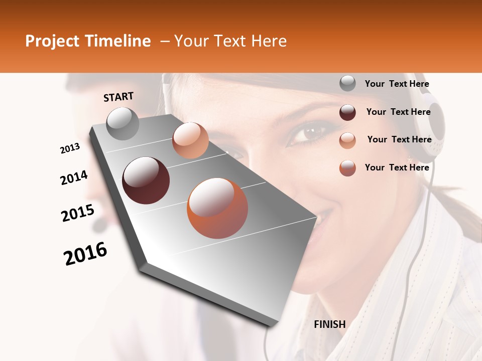 A Woman Wearing A Headset With A Man In The Background PowerPoint Template