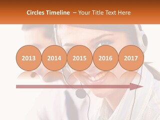A Woman Wearing A Headset With A Man In The Background PowerPoint Template