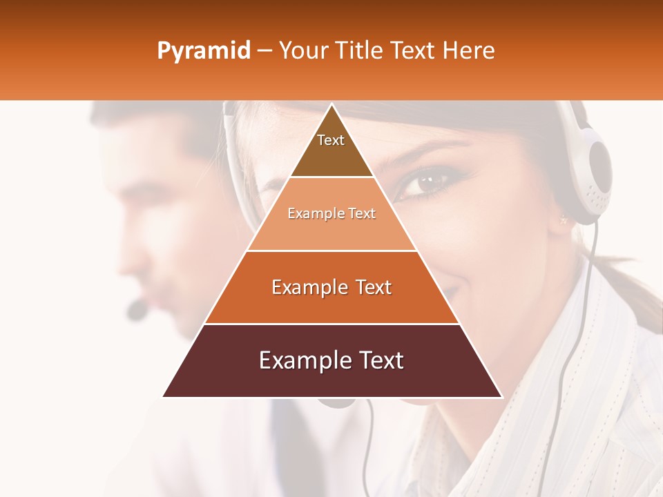 A Woman Wearing A Headset With A Man In The Background PowerPoint Template