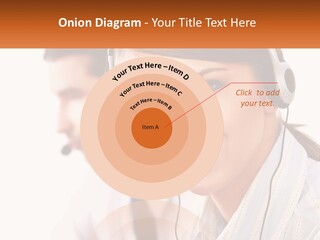 A Woman Wearing A Headset With A Man In The Background PowerPoint Template