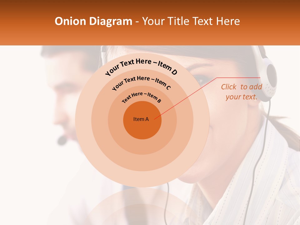 A Woman Wearing A Headset With A Man In The Background PowerPoint Template