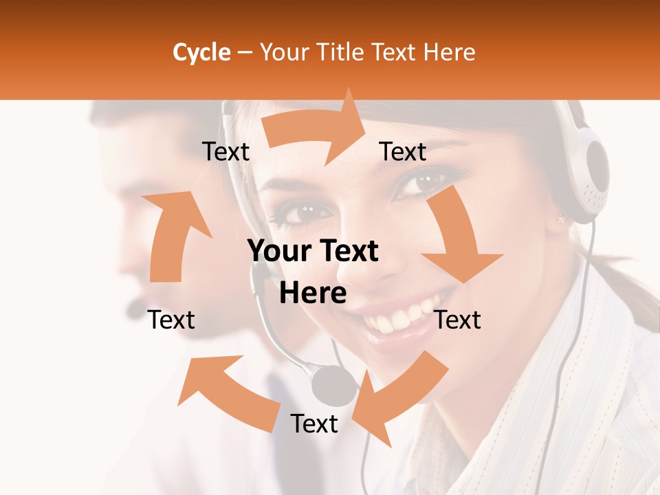 A Woman Wearing A Headset With A Man In The Background PowerPoint Template