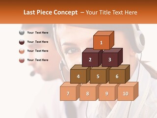 A Woman Wearing A Headset With A Man In The Background PowerPoint Template