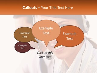 A Woman Wearing A Headset With A Man In The Background PowerPoint Template