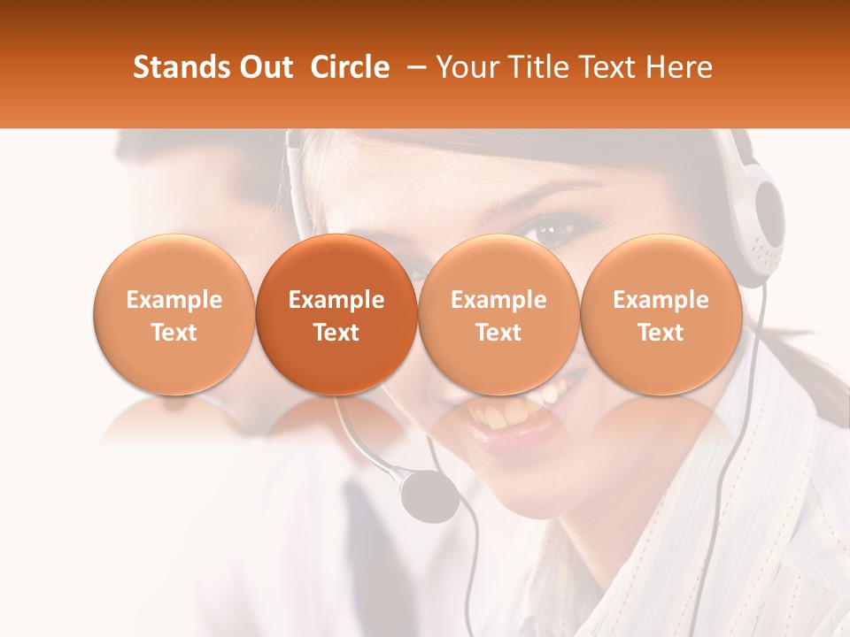 A Woman Wearing A Headset With A Man In The Background PowerPoint Template
