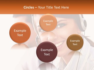 A Woman Wearing A Headset With A Man In The Background PowerPoint Template