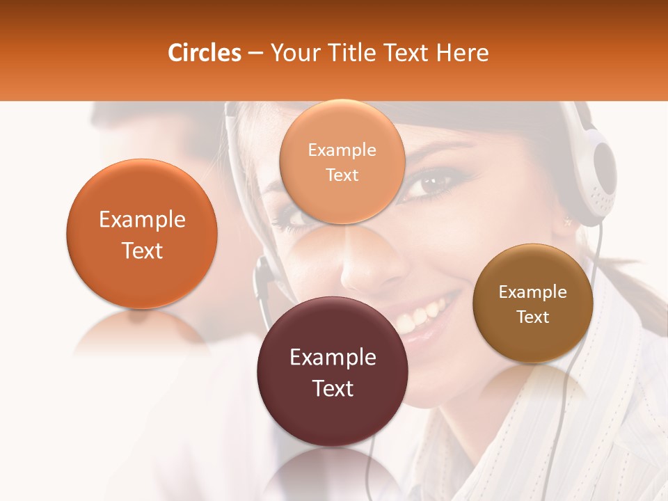 A Woman Wearing A Headset With A Man In The Background PowerPoint Template