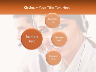 A Woman Wearing A Headset With A Man In The Background PowerPoint Template