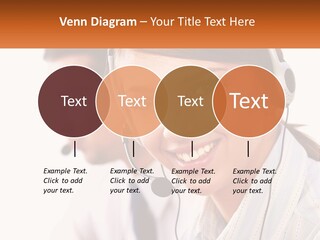 A Woman Wearing A Headset With A Man In The Background PowerPoint Template