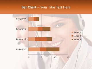 A Woman Wearing A Headset With A Man In The Background PowerPoint Template
