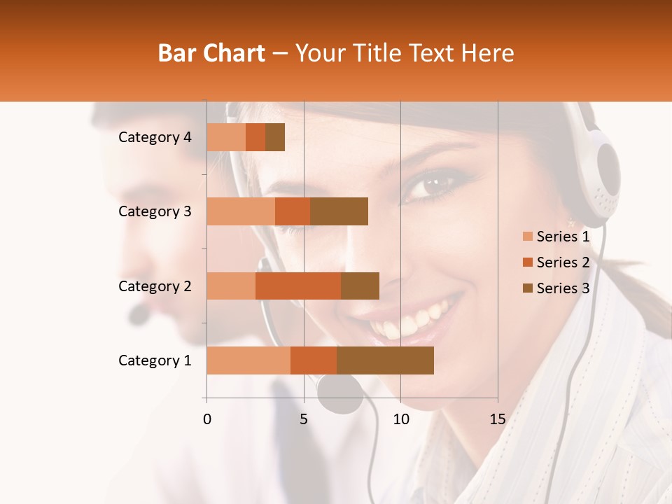 A Woman Wearing A Headset With A Man In The Background PowerPoint Template