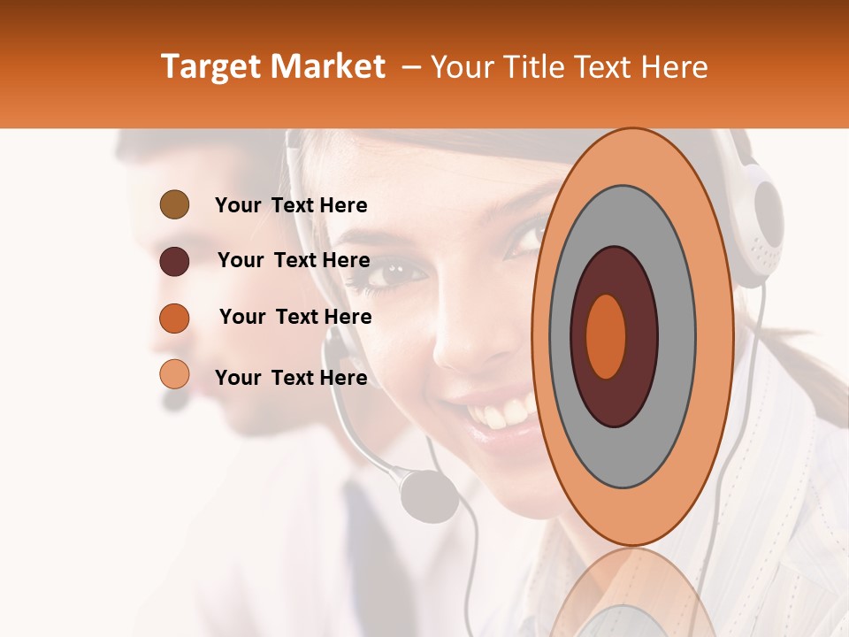 A Woman Wearing A Headset With A Man In The Background PowerPoint Template