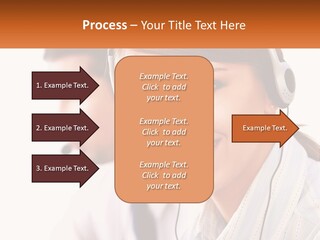 A Woman Wearing A Headset With A Man In The Background PowerPoint Template