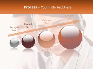 A Woman Wearing A Headset With A Man In The Background PowerPoint Template