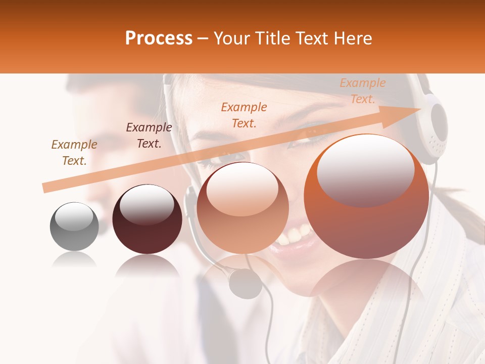 A Woman Wearing A Headset With A Man In The Background PowerPoint Template