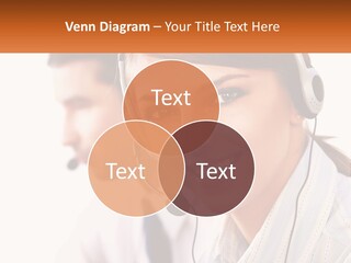 A Woman Wearing A Headset With A Man In The Background PowerPoint Template