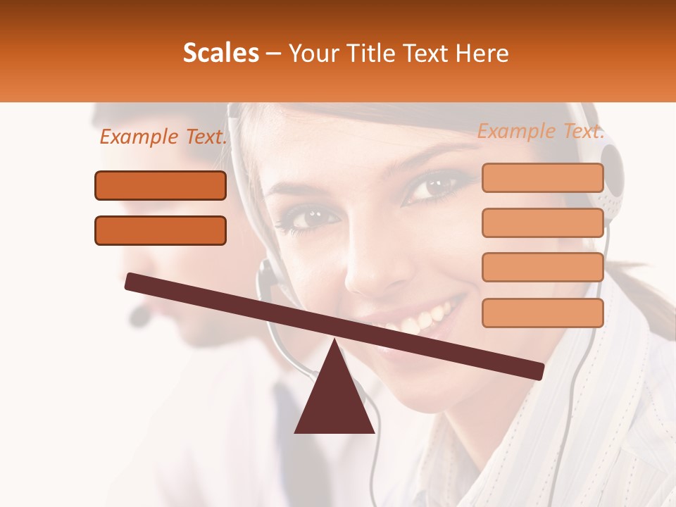 A Woman Wearing A Headset With A Man In The Background PowerPoint Template