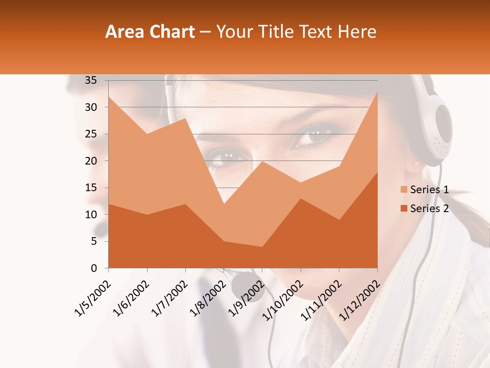 A Woman Wearing A Headset With A Man In The Background PowerPoint Template