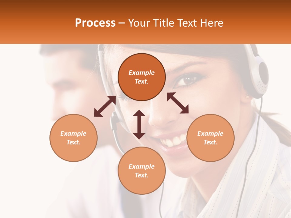 A Woman Wearing A Headset With A Man In The Background PowerPoint Template