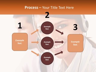 A Woman Wearing A Headset With A Man In The Background PowerPoint Template