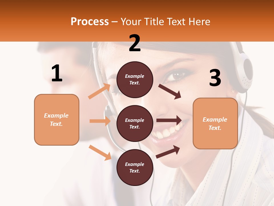 A Woman Wearing A Headset With A Man In The Background PowerPoint Template