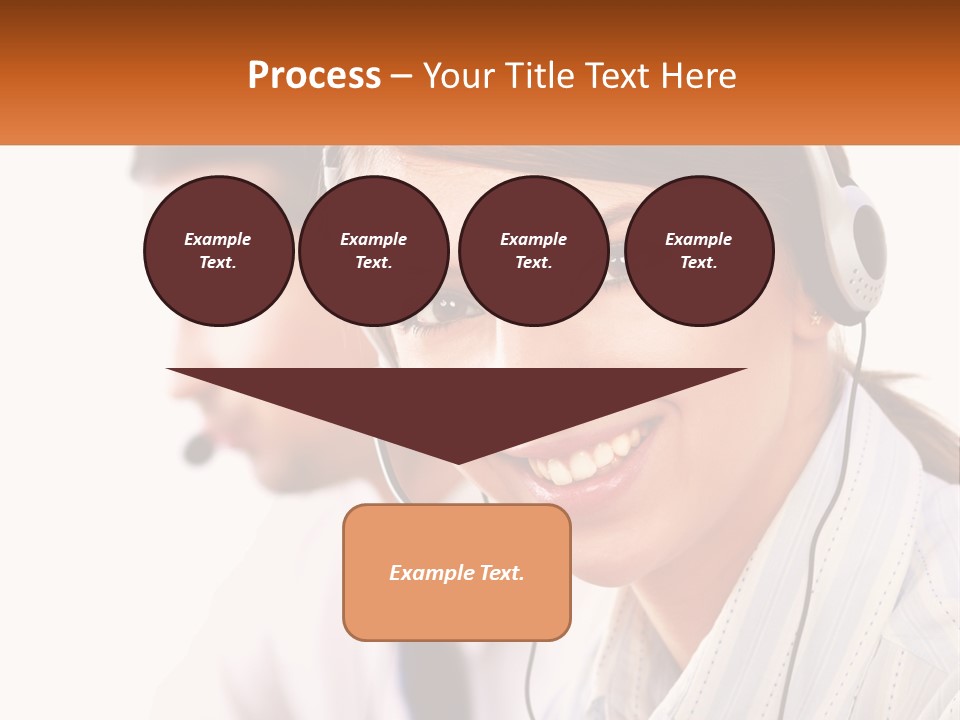 A Woman Wearing A Headset With A Man In The Background PowerPoint Template