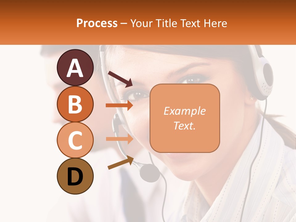 A Woman Wearing A Headset With A Man In The Background PowerPoint Template